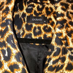 Dark leopard print trench coat